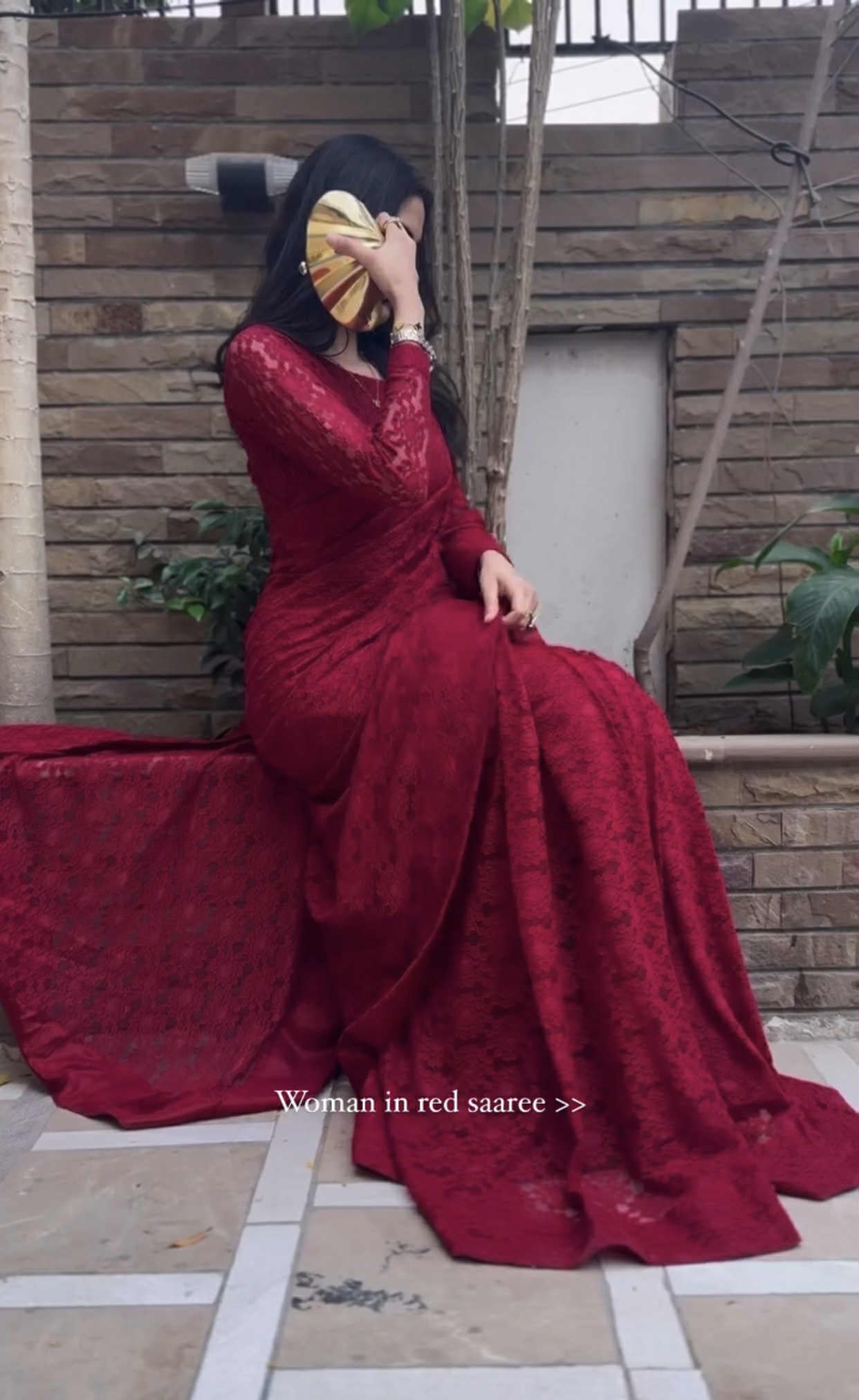 Deep Maroon Saree