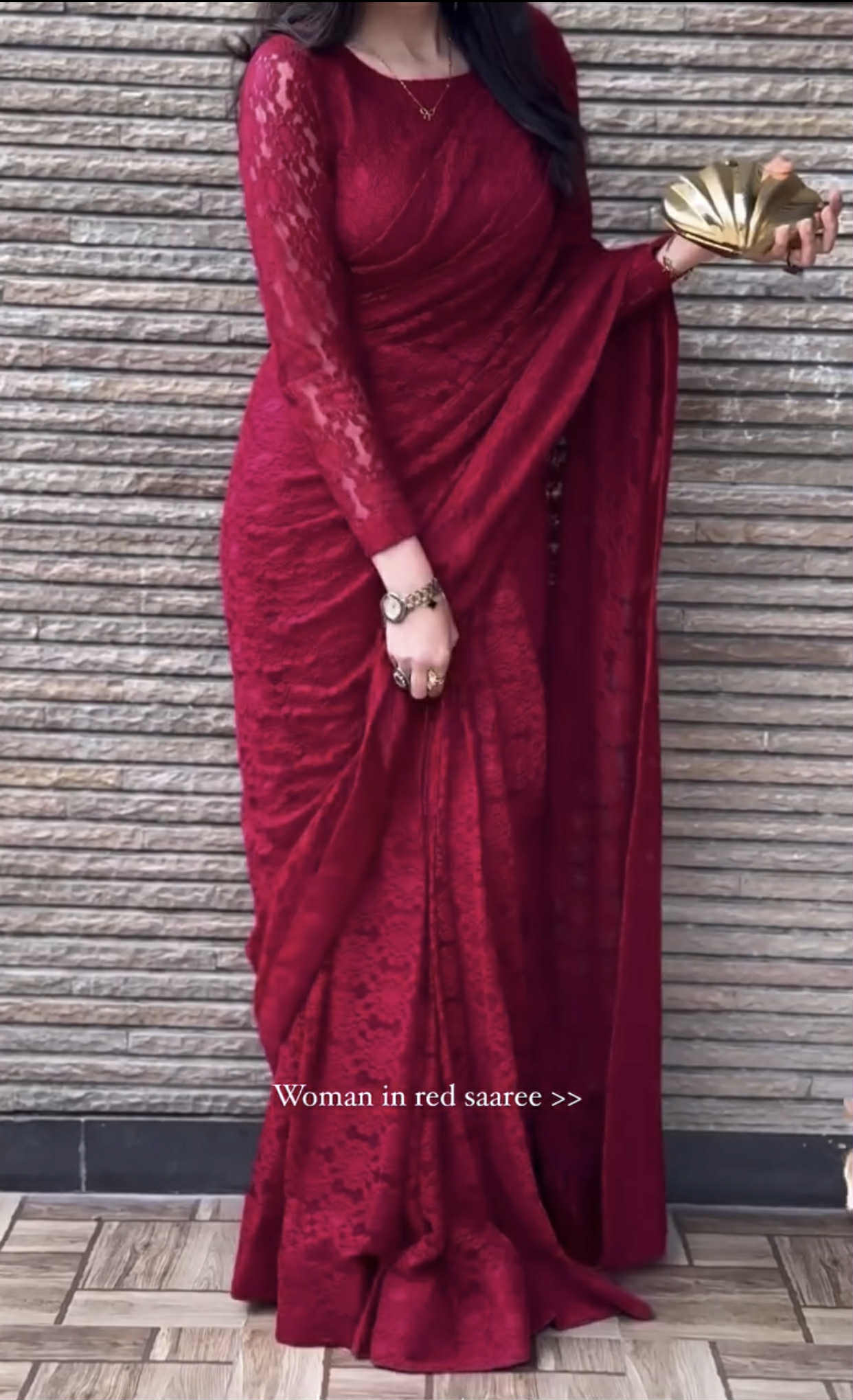 Deep Maroon Saree