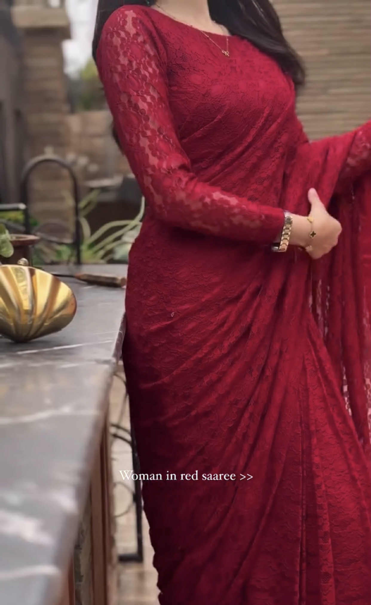 Deep Maroon Saree