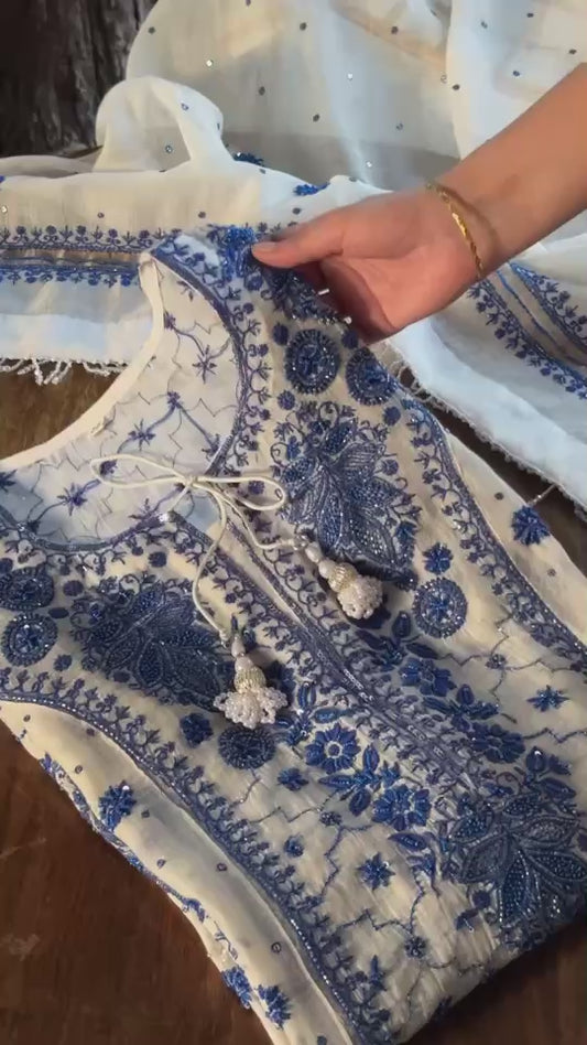 Blue Embroidery Suit