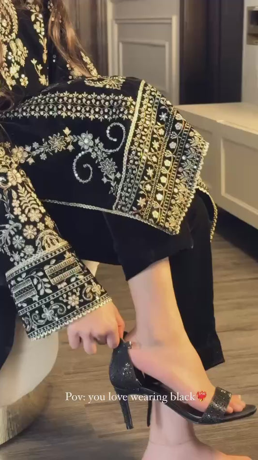 Black Embroidered Dress